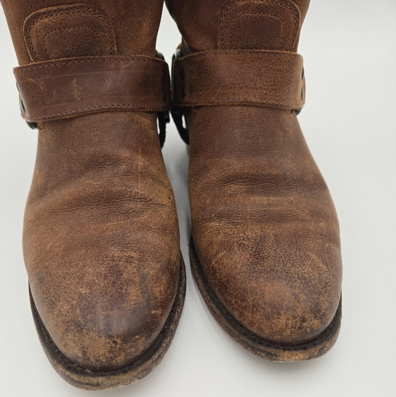 Frye 76806 Harness Brown Leather Boots Size 7 - Picture 6 of 10